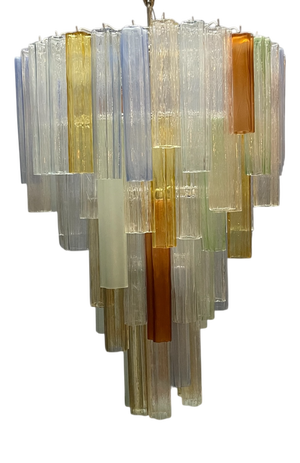 Large Murano Glass Tronchi Tube Chandelier, 1980s