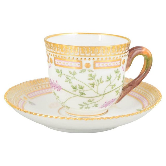 1960s Flora Danica Demitasse Cup with Saucer in Porcelain from Royal Copenhagen, 1960s, Set of 2 For Sale - Image 5 of 5