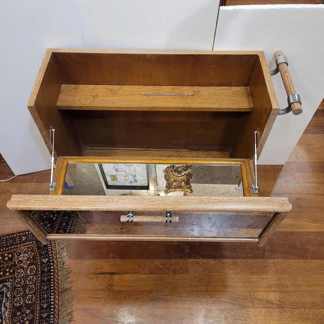 Art Deco Oak Bar Cabinet, France, 1980s For Sale - Image 13 of 18