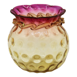 Circa 1890 American Small Amberina Glass Rose Bowl by New England Glass Co.