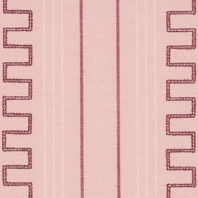 Neoclassical Sample - Schumacher X Mary McDonald Greco Stripe Fabric in Pink For Sale - Image 3 of 5