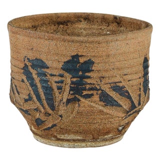 Stoneware Table Planter with Black Glaze For Sale