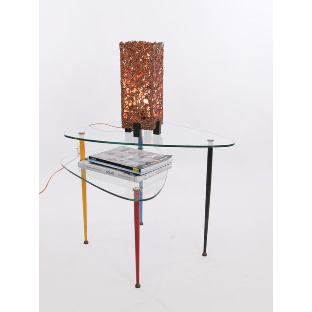 Brutalist Copper Table Lamp by Aimo Tukiainen Oy Moonlight Ltd, Finland, 1960s For Sale - Image 4 of 14