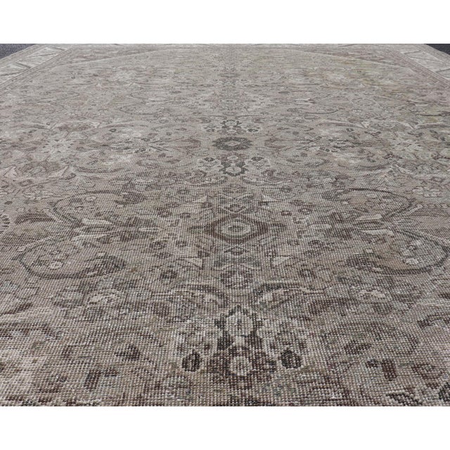 Measures: 10'1 x 13'5 Antique Persian Sultanabad Rug with Medallion Design in Soft Gray 10'1 x 13'5. Keivan Woven Arts/...