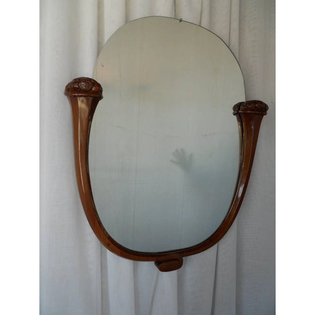 Traditional 1920s Louis Sue and Andre Mare Attributed Carved Mahogany Wall Mirror For Sale - Image 3 of 9