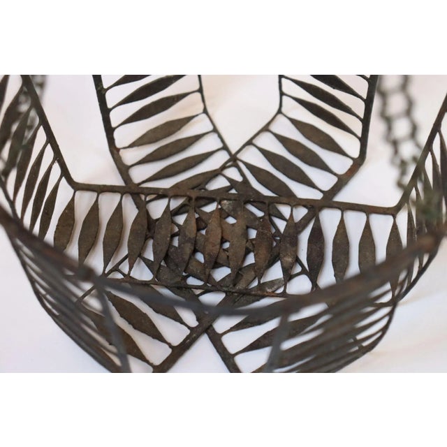 Antique American Primitive Hanging Wire Egg Basket / Planter For Sale - Image 12 of 18