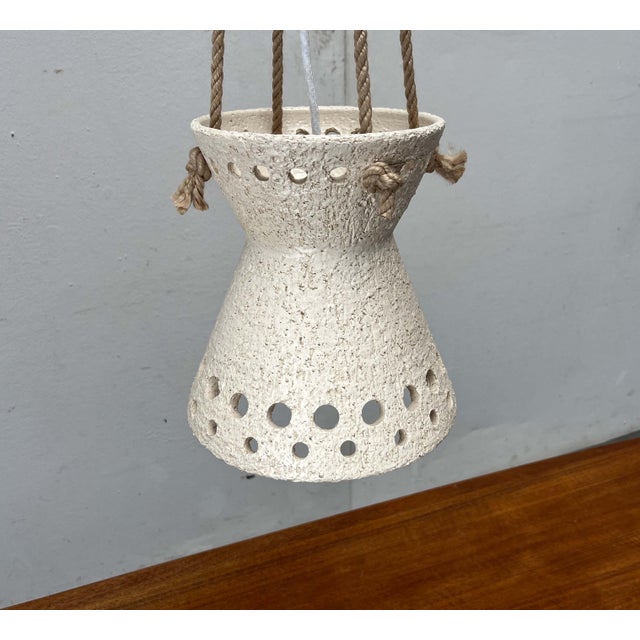 Mid-Century Modern Danish White Studio Pottery Pendant Lamp, 1960s For Sale - Image 4 of 18