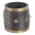 Vintage Indian Teakwood and Brass Pot For Sale