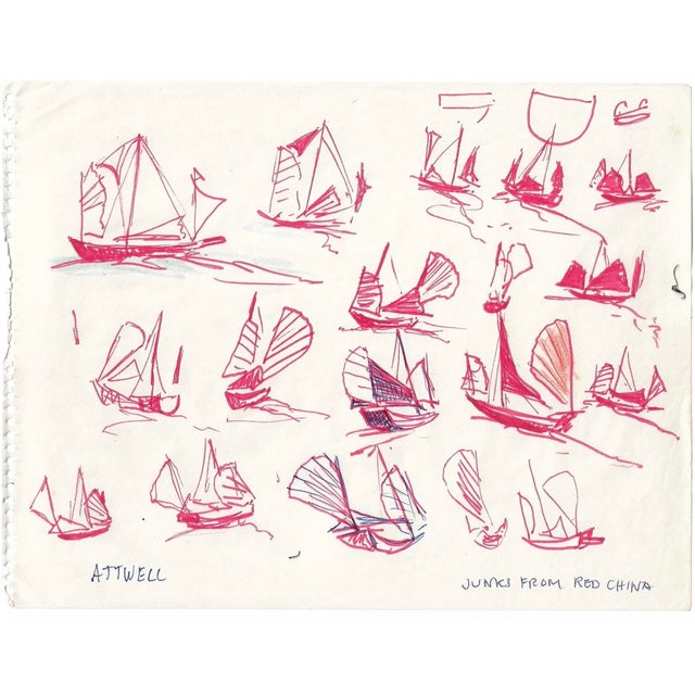 Drawing by English artist Ivy Attwell (1895-1985). Attwell traveled extensively all over the world and recorded her...