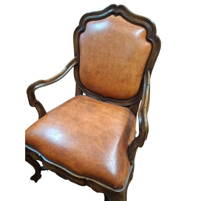 Wood Set of 8 Large Venetian Style Walnut Armchairs by Therien Studio Workshops For Sale - Image 7 of 12