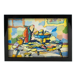 Kaleidoscope Still Life Colorful Post-Cubist Oil Painting by A. Rigollot