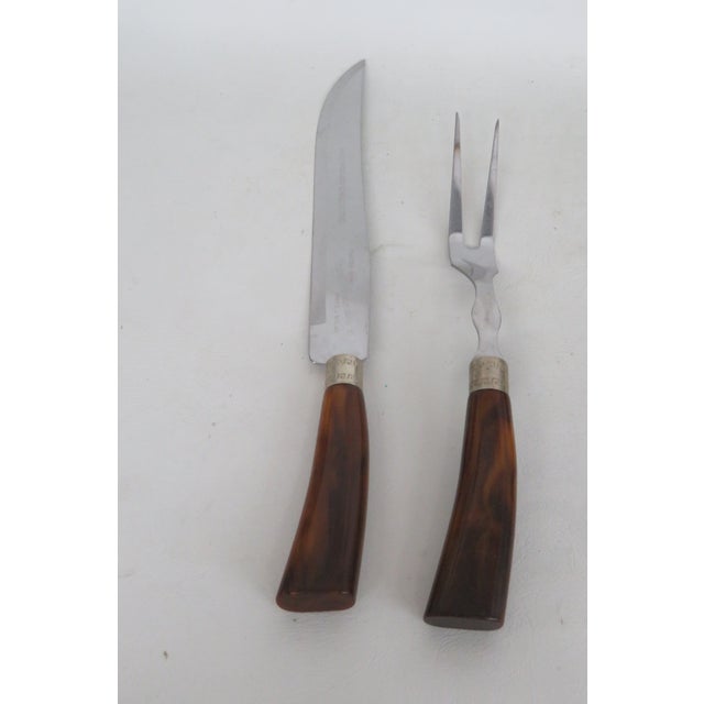 Westall Richardson Sheffield Stainless Steel Carving Knife Fork 2pc Pair 5147b For Sale - Image 13 of 17