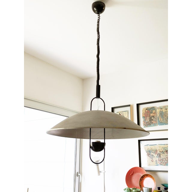 Metal Large Black Painted and Perforated Metal Pendant Lamp by Orni Halloween for Artemide, 1970s For Sale - Image 7 of 18