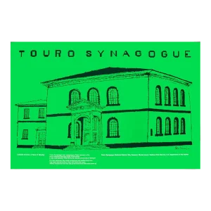 1974 Ben Shahn 'Touro Synagogue' Modernism Green USA Offset Lithograph