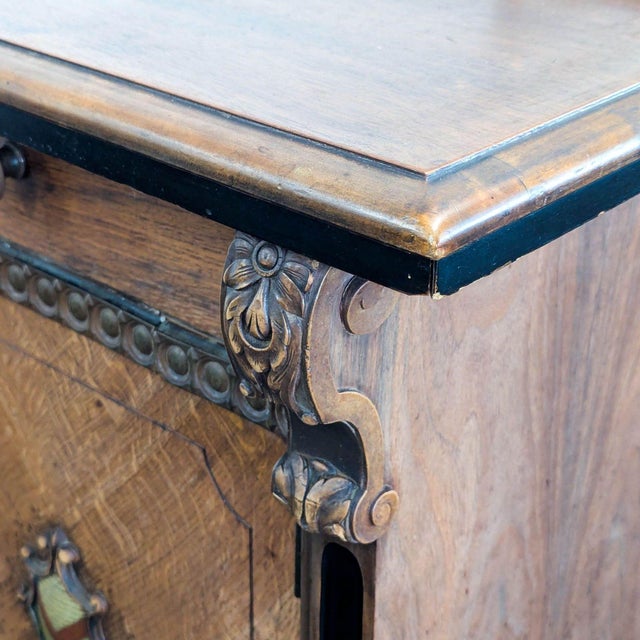 Wood Vintage Wooden Sideboard With Decorative Accents For Sale - Image 7 of 10