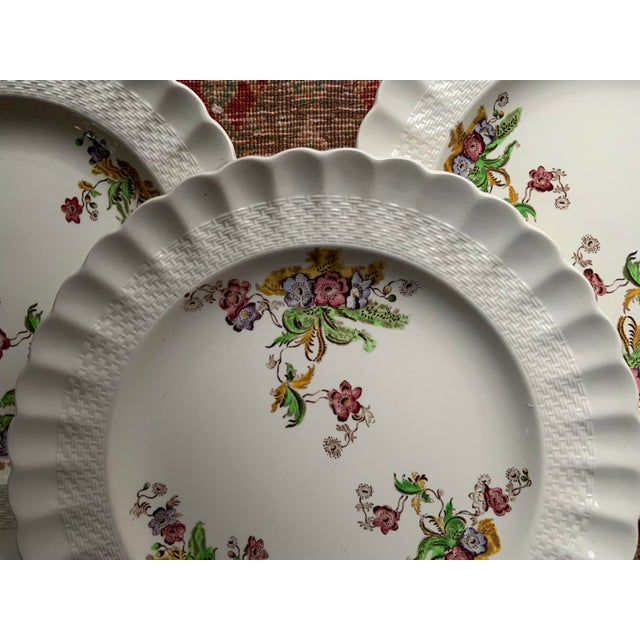 Contemporary 1930s Spode Wicker Lane English Country House Style Dinner Plates For Sale - Image 3 of 12