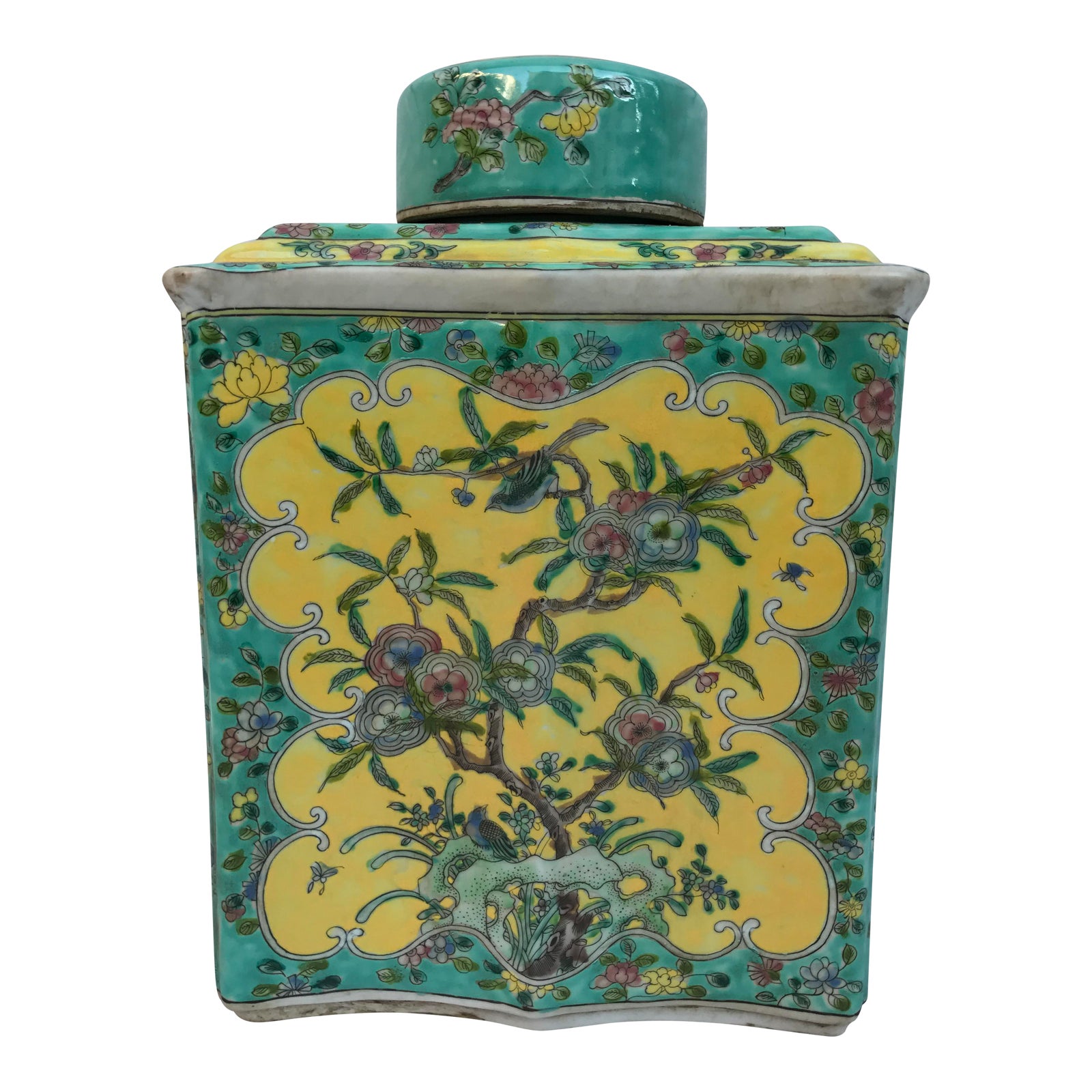 Colorful Chinese Chinoiserie Ginger Jar Chairish