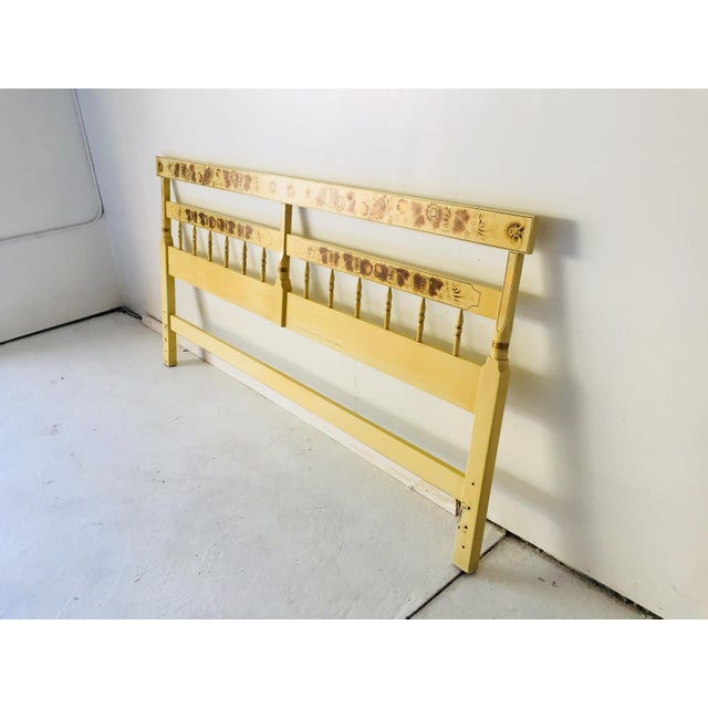 Hitchcock Country Stencil Beige King-Size Headboard Floral Excellent 80