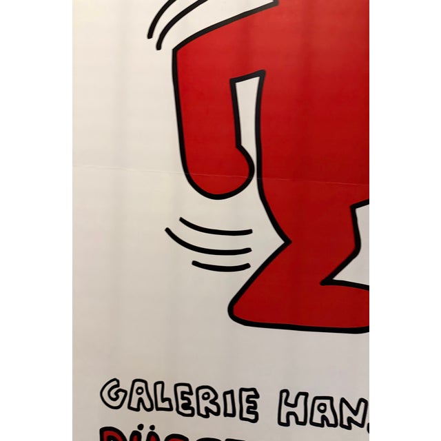 Pop Art Keith Haring (1958-1990), Orginal 1995 Exhibition Poster Galerie Hans Mayer Düsseldorf, Copyright the Estate of Keith Haring 1995, Printed in Germany For Sale - Image 3 of 5