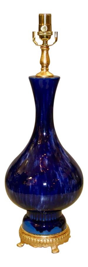 1960s Hollywood-Regency Blue Table Lamp