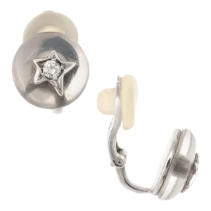 Chanel Comete Diamond Rock Crystal Earrings Vintage 18 Karat White Gold - 2 Pieces