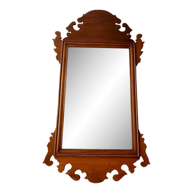 Vintage Chippendale Style Mirror in Mahogany For Sale