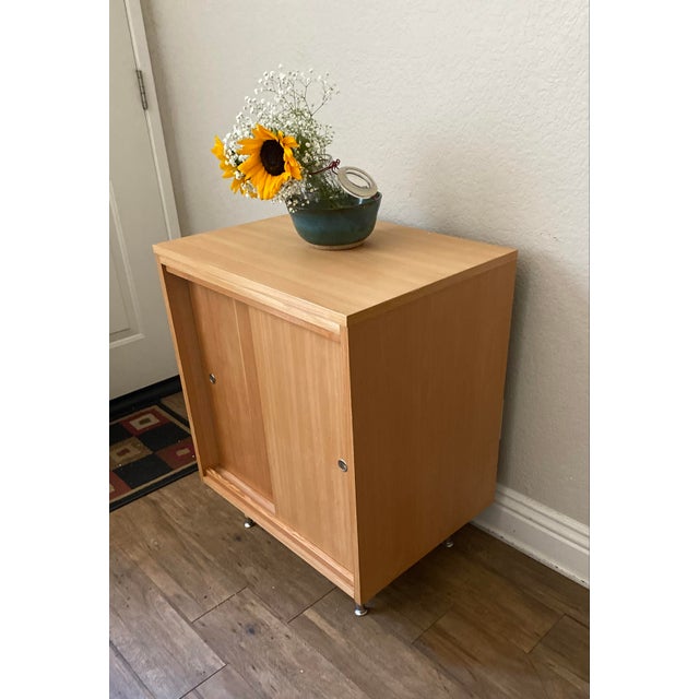 Beautiful custom-built mid-century modern accent cabinet. Perfect as a record player stand, entry table, nightstand, or...