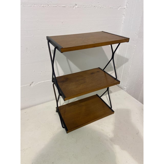Wooden Shelf with Black Metal Structure attributed to Isa Bergamo, 1969 For Sale - Image 6 of 6