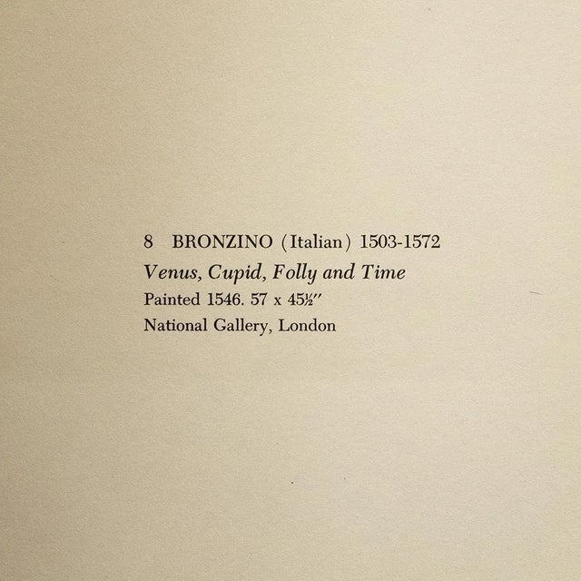 1950s 1955 After Bronzino "Venus, Cupid, Folly and Time", Vintage Full-Color Print For Sale - Image 5 of 8