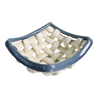 Italian Majolica Ceramic Spaghetti Bowl Ca. 1970's For Sale