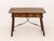 Spanish Baroque Walnut Writing Desk, 17th century, with two drawers on tapered legs with wrought iron scroll supports....