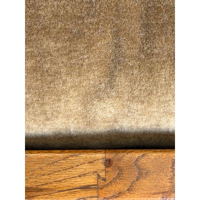 1970s Solid Oak Sling Loveseat in Mohair For Sale - Image 16 of 18