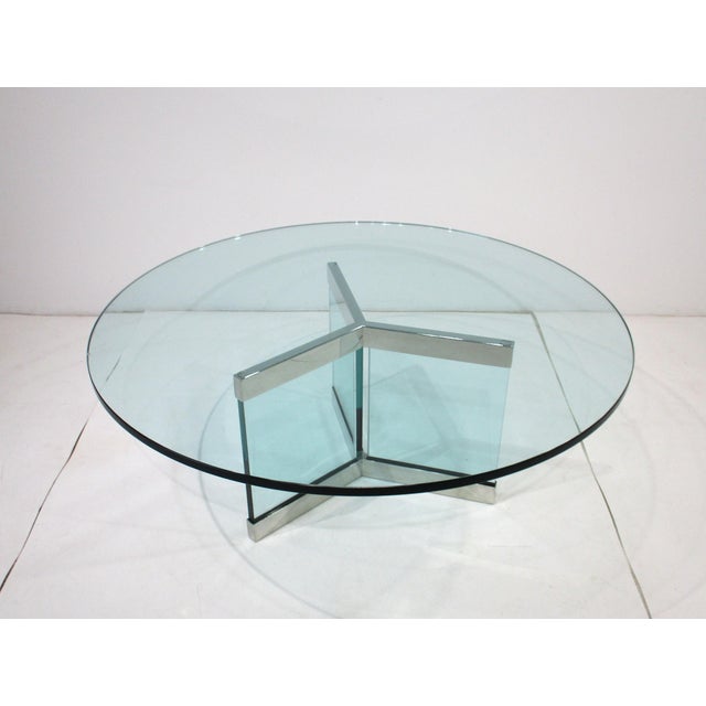 Pace Collection Coffee Table Plate Glass and Chrome by Leon Pace For Sale - Image 9 of 9