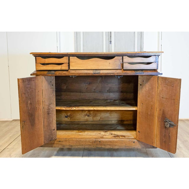Italian 17th Century Walnut Buffet with Drop Front, Hidden Drawers and Two Doors For Sale - Image 12 of 14