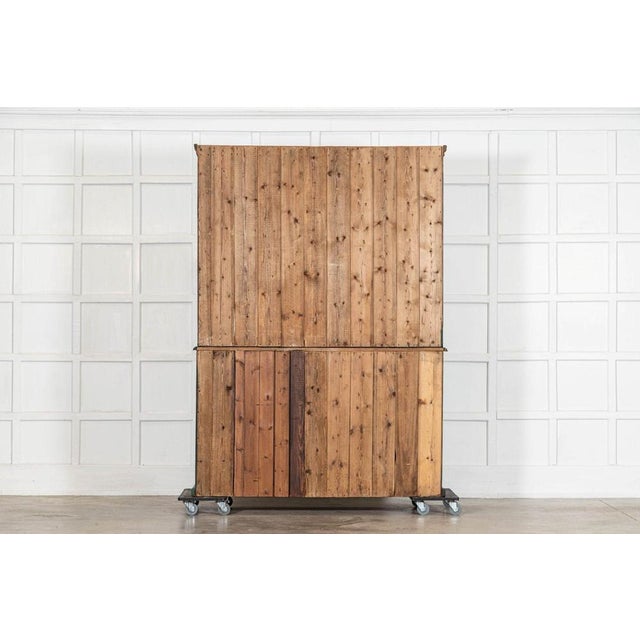 Large 19th Century English Pine Glazed Housekeepers Cabinet, 1880s For Sale - Image 17 of 18