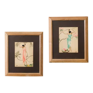 1940s Original Eric Gill Airbrush Painting - 2 Pieces