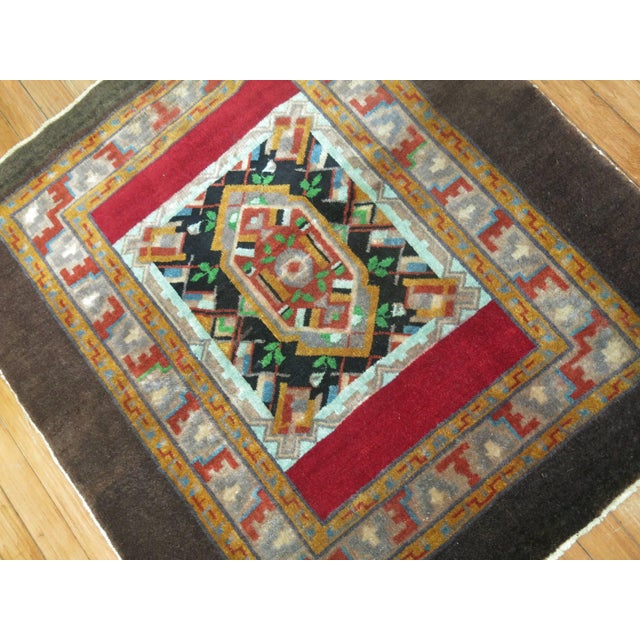 Contemporary Early 21st Century Square Size Turkish Throw Rug - 3'1" x 3'5" For Sale - Image 3 of 5