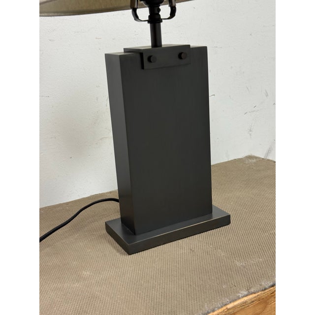 Metal Restoration Hardware Rectangular Column Table Lamp For Sale - Image 7 of 12
