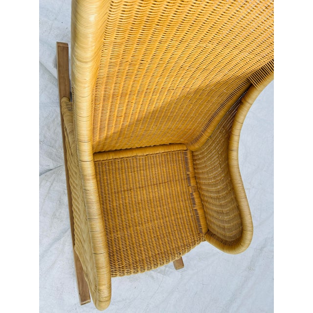 1990s 1990s Contemporary Lloyd Flanders Wicker Patio Rocking Chair, Attributed For Sale - Image 5 of 6