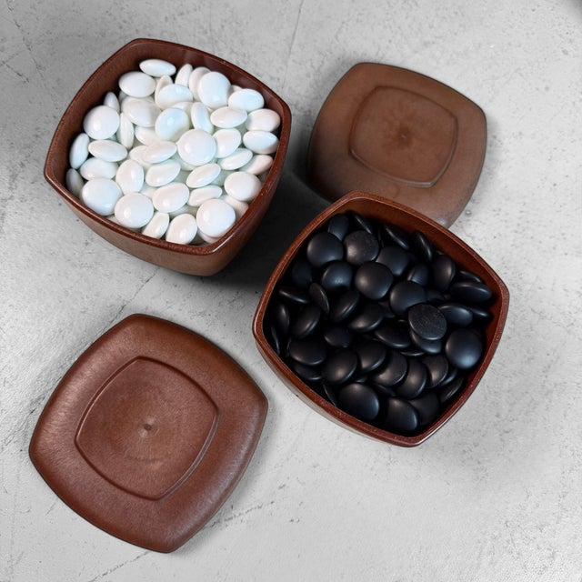 Wood Japanese Wooden Go Set Goban with Stones, 1960s For Sale - Image 7 of 13