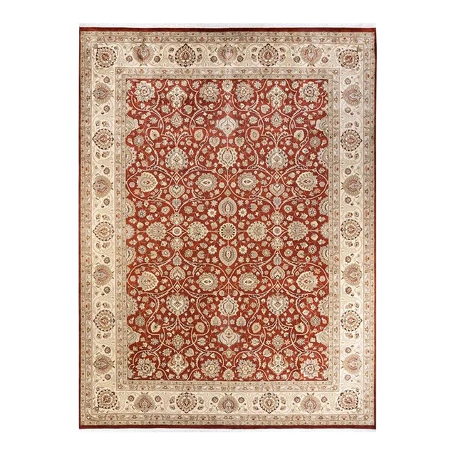 Mogul, One-of-a-Kind Hand-Knotted Area Rug in Orange, 9' 2" x 12' 4" For Sale