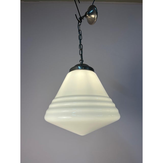Metal Phililite Opal Glass Hanging Lamp from Philips For Sale - Image 7 of 11