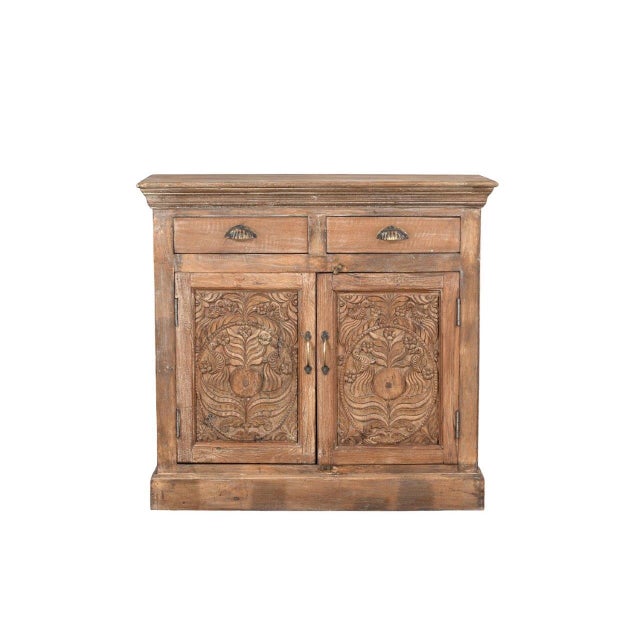 Farmhouse Cabinet/Buffet Constructed From Antique Indian Carved Door Panels and Reclaimed Wood For Sale - Image 3 of 5