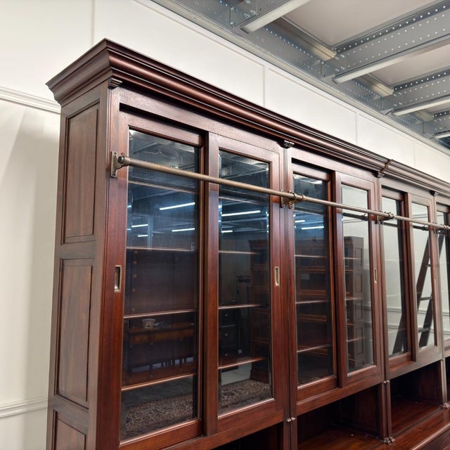 Classic English Library Cabinet Bookcase For Sale - Image 5 of 18