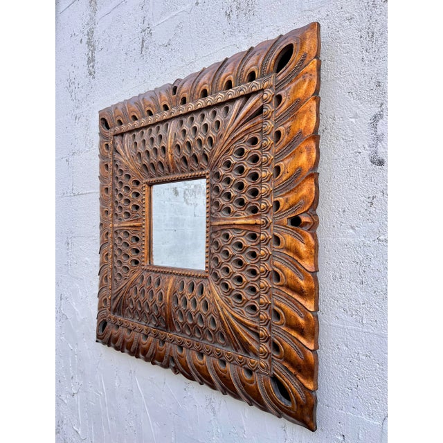 Asian Late 20th Century Ornate Large Scale Resin Mirror For Sale - Image 3 of 13