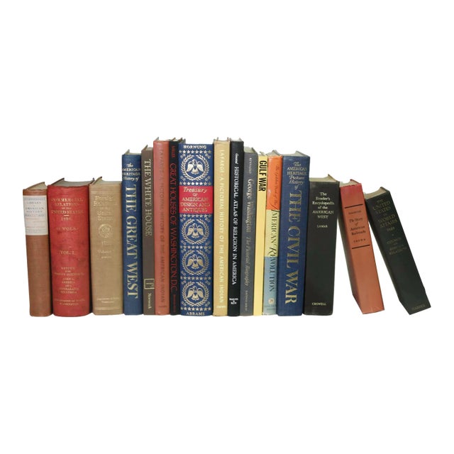 Decorative Books - Vintage American History Oversized Books - Books By The Foot For Sale