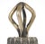 Spanish Colonial style handbell made of cast iron with a textured exterior and brass finish handle. There is a metal wire...
