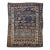 Antique Caucasian Shahsavan Tribal Rug, Hand-Knotted Wool, Geometric Pattern, Navy & Green, 5x6 For Sale