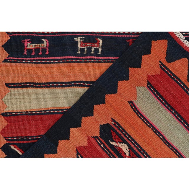 Textile Vintage Shahsavan Persian Kilim in Stripes and Geometric Patterns by Rug & Kilim For Sale - Image 7 of 7