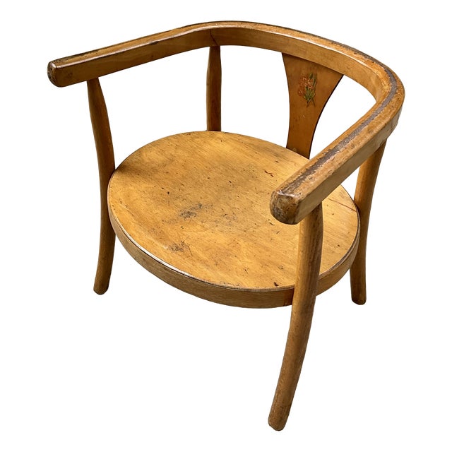 Children's Armchair in Beechwood by Joamin Baumann for Baumann, France, 1950s For Sale